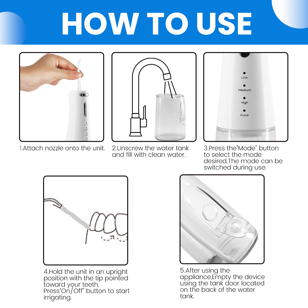 Custom Rechargeable Water Flosser OEM Oral Care Factory China