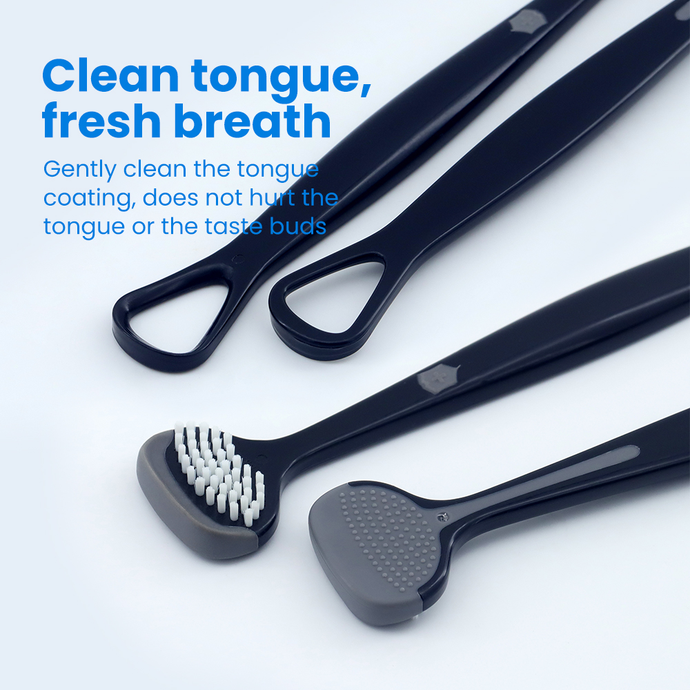 Adult Tongue Scraper with Soft Bristles OEM Private Label Oral Care Manufacturer in China
