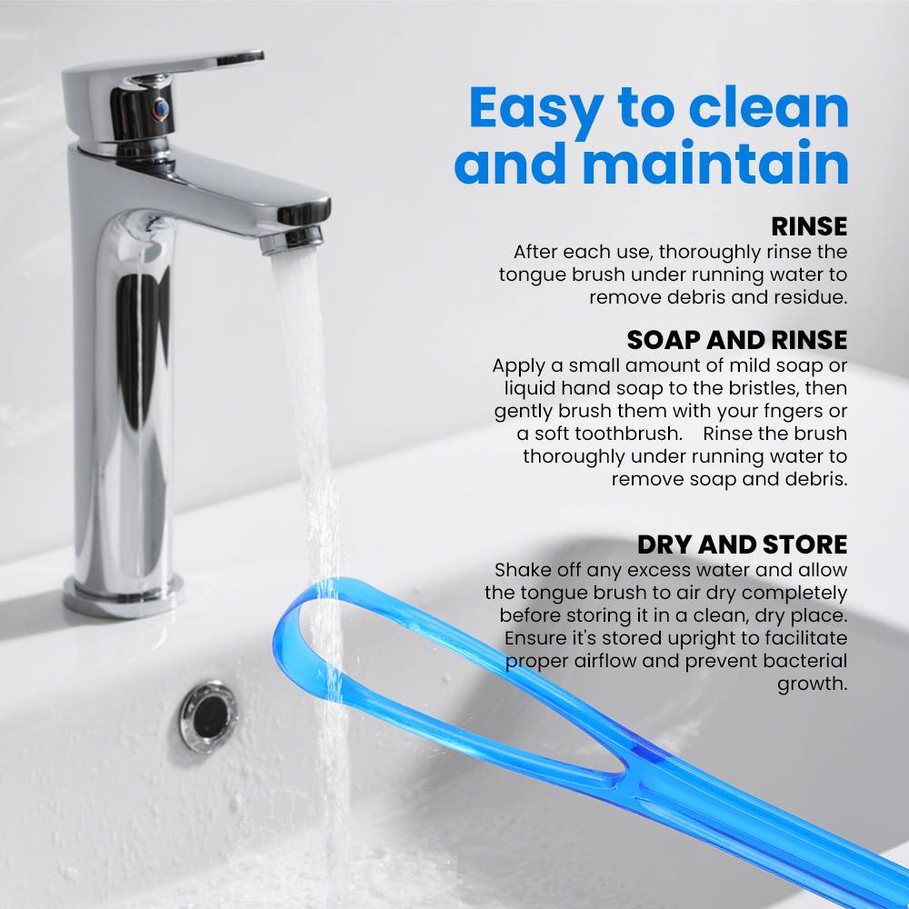 Hygienic maintenance and cleaning steps for durable medical-grade tongue cleaners