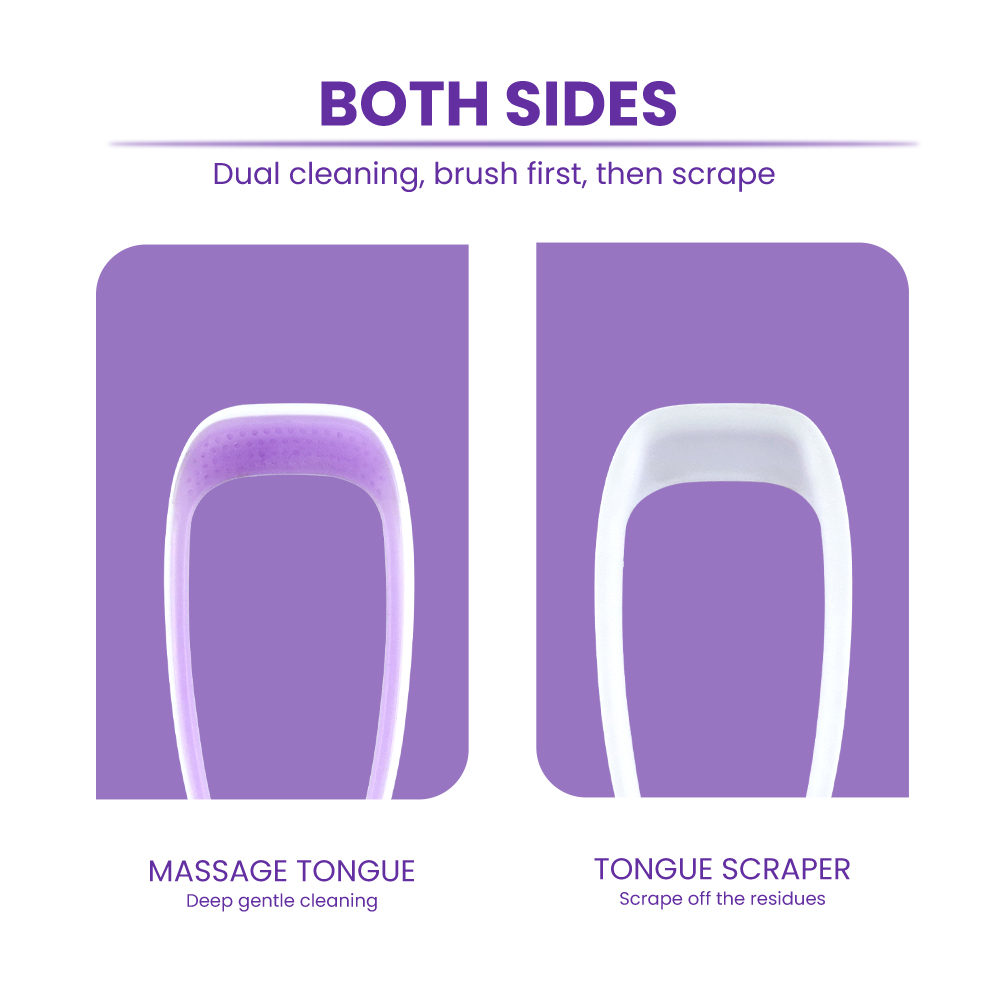 Dual-Function Tongue Scraper with Soft Brush