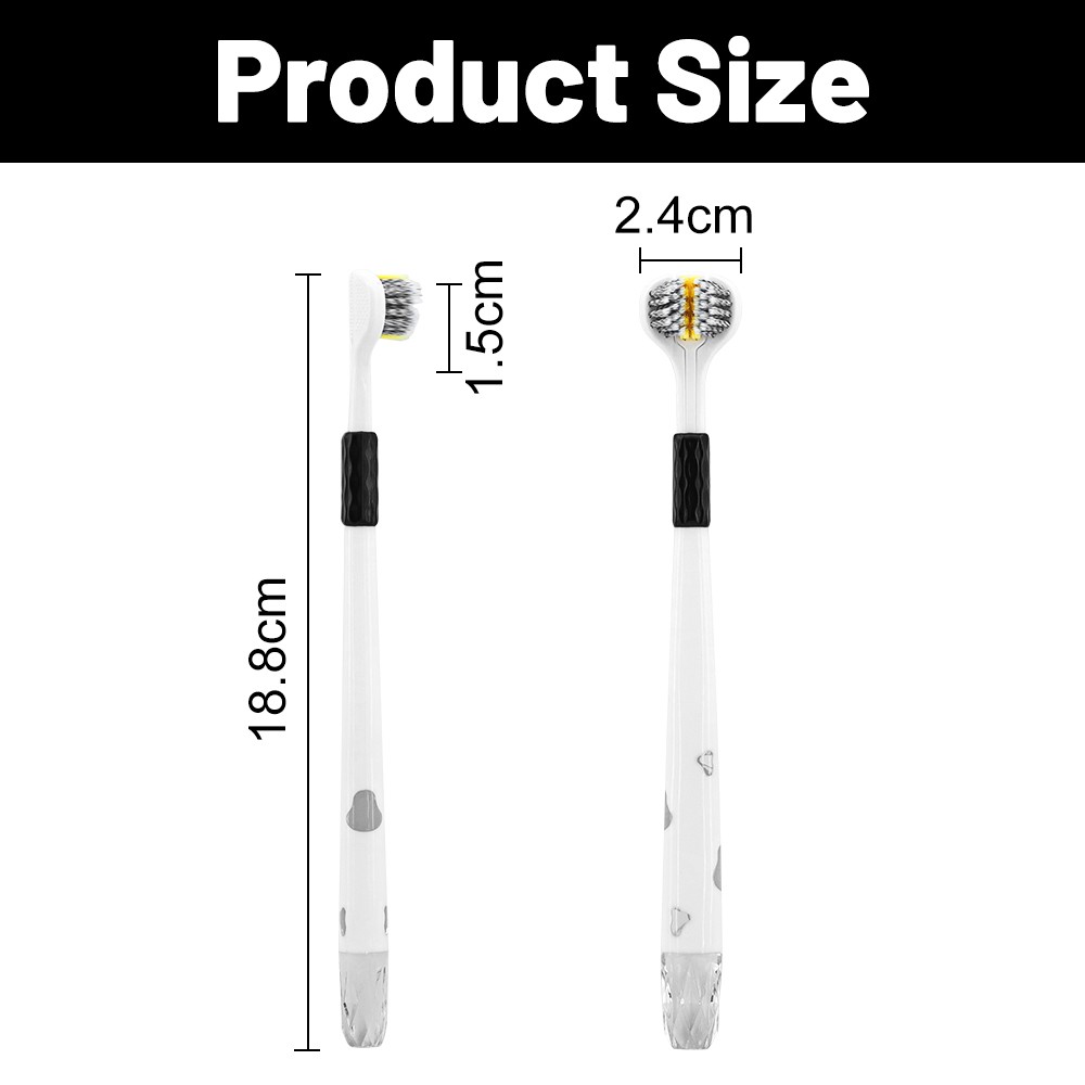Hot Eco Friendly Cheap 3-Sided Soft Medium Nylon Bristle Handle Plastic Big Tapered Head Toothbrush