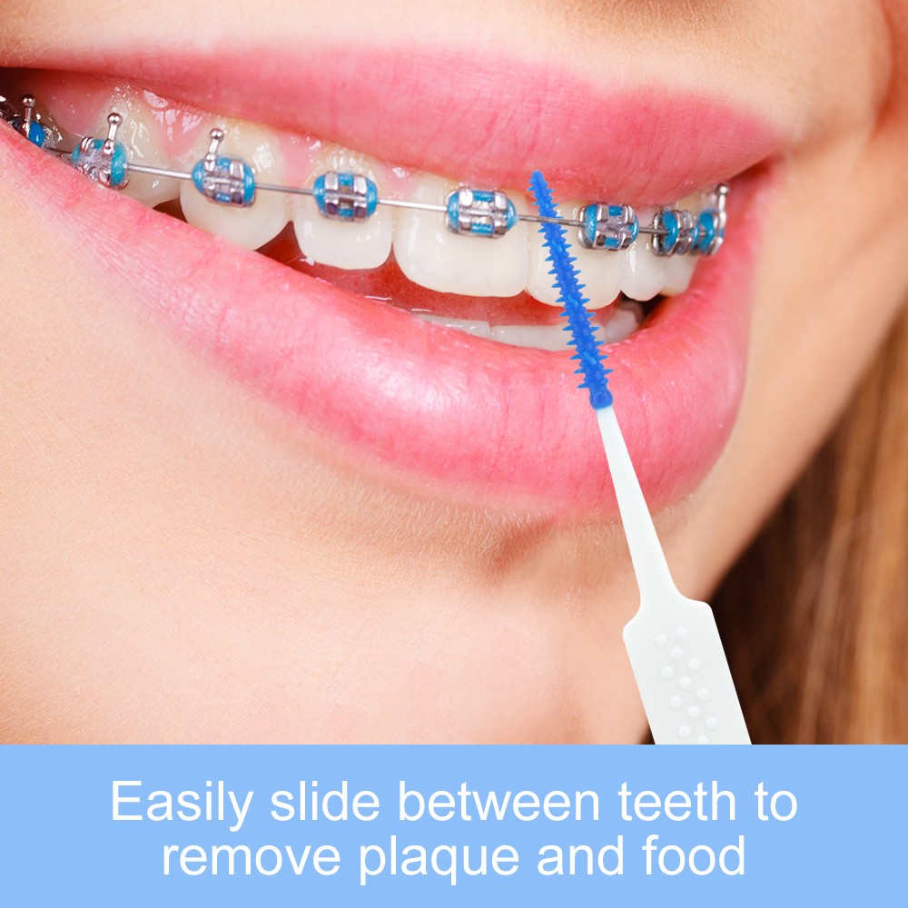 Toothpick Interdental Brush Tooth Cleaning Brush Portable Silicone Brush Oral Dental Hygiene for Family Hotel Travel