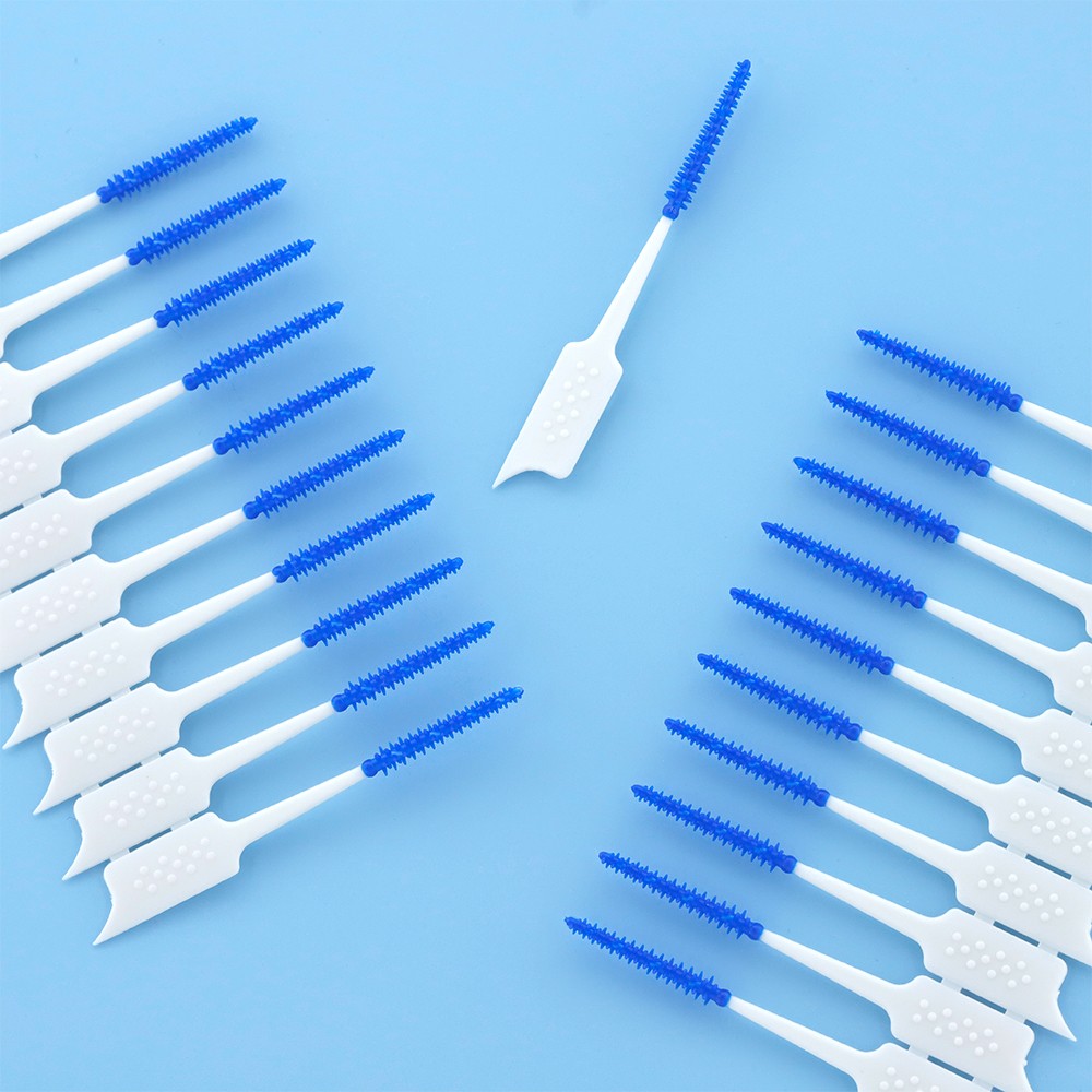 Toothpick Interdental Brush Tooth Cleaning Brush Portable Silicone Brush Oral Dental Hygiene for Family Hotel Travel