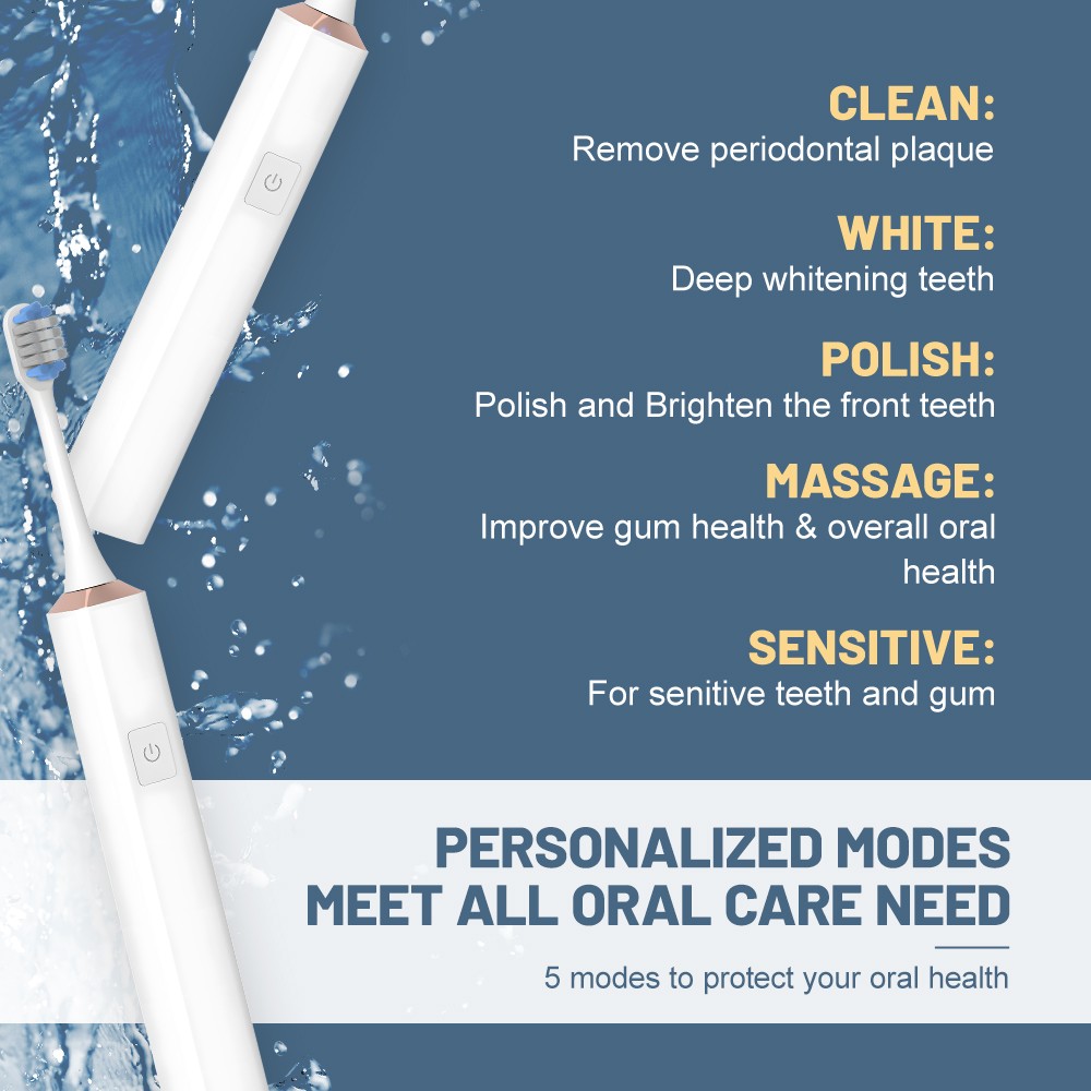 Automatic Portable Battery Powered Sonic Electric Toothbrush