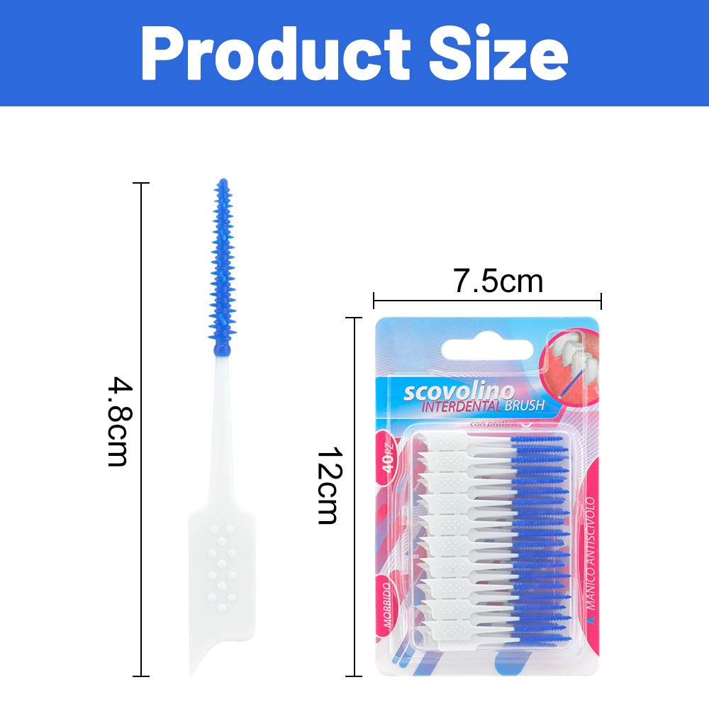 Toothpick Interdental Brush Tooth Cleaning Brush Portable Silicone Brush Oral Dental Hygiene for Family Hotel Travel