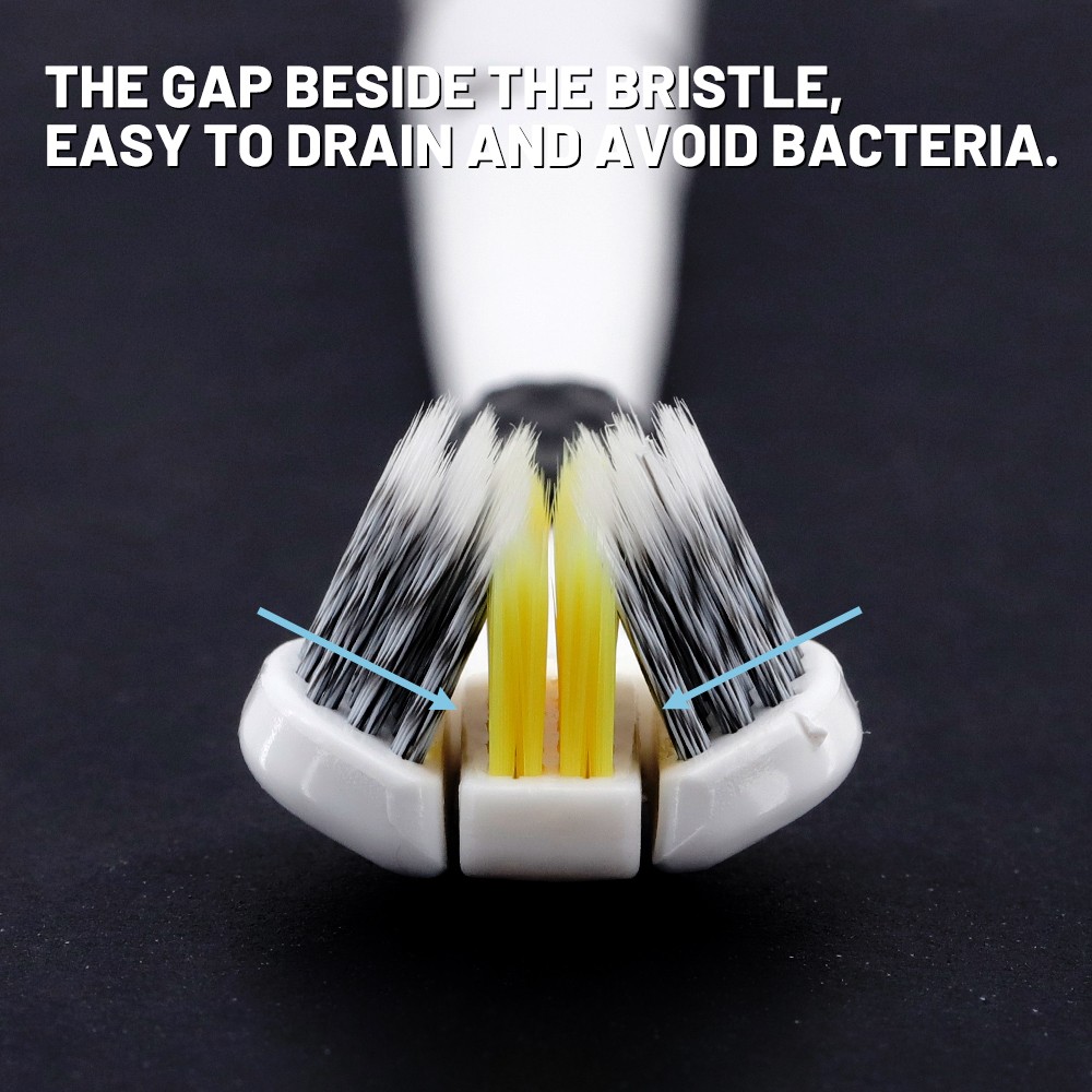 Hot Eco Friendly Cheap 3-Sided Soft Medium Nylon Bristle Handle Plastic Big Tapered Head Toothbrush