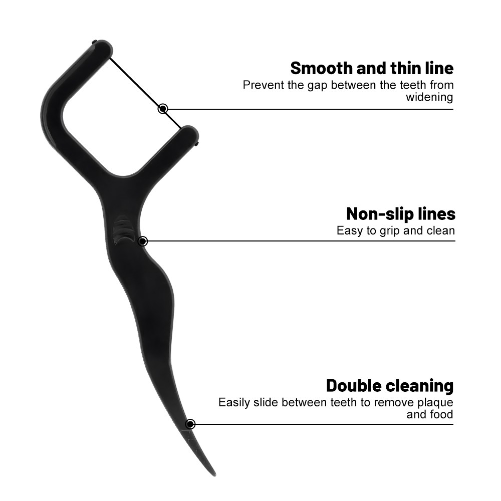 Wholesale High Quality Polybag Material PS Handle OEM/ODM Toothpick Flosser Pick Dental Floss