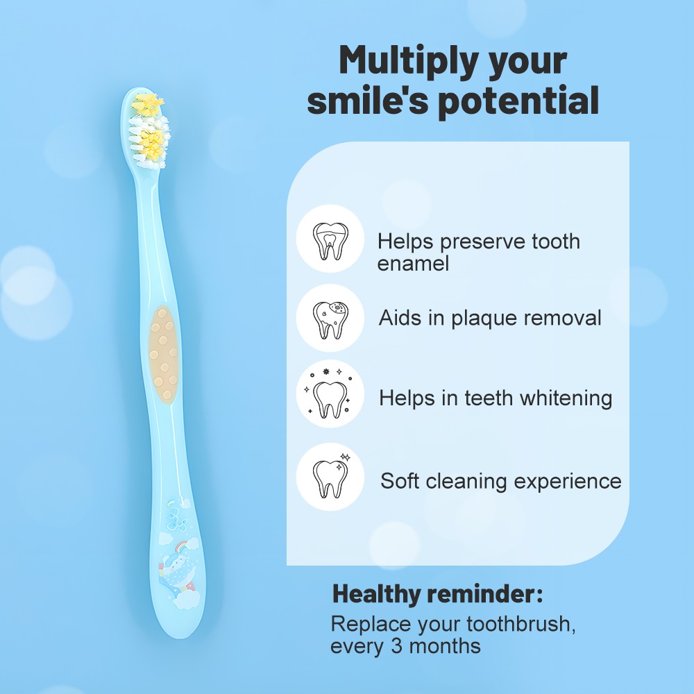 High Quality Plastic Manual Kids/ Children Toothbrush for Sensitive Teeth Custom Logo