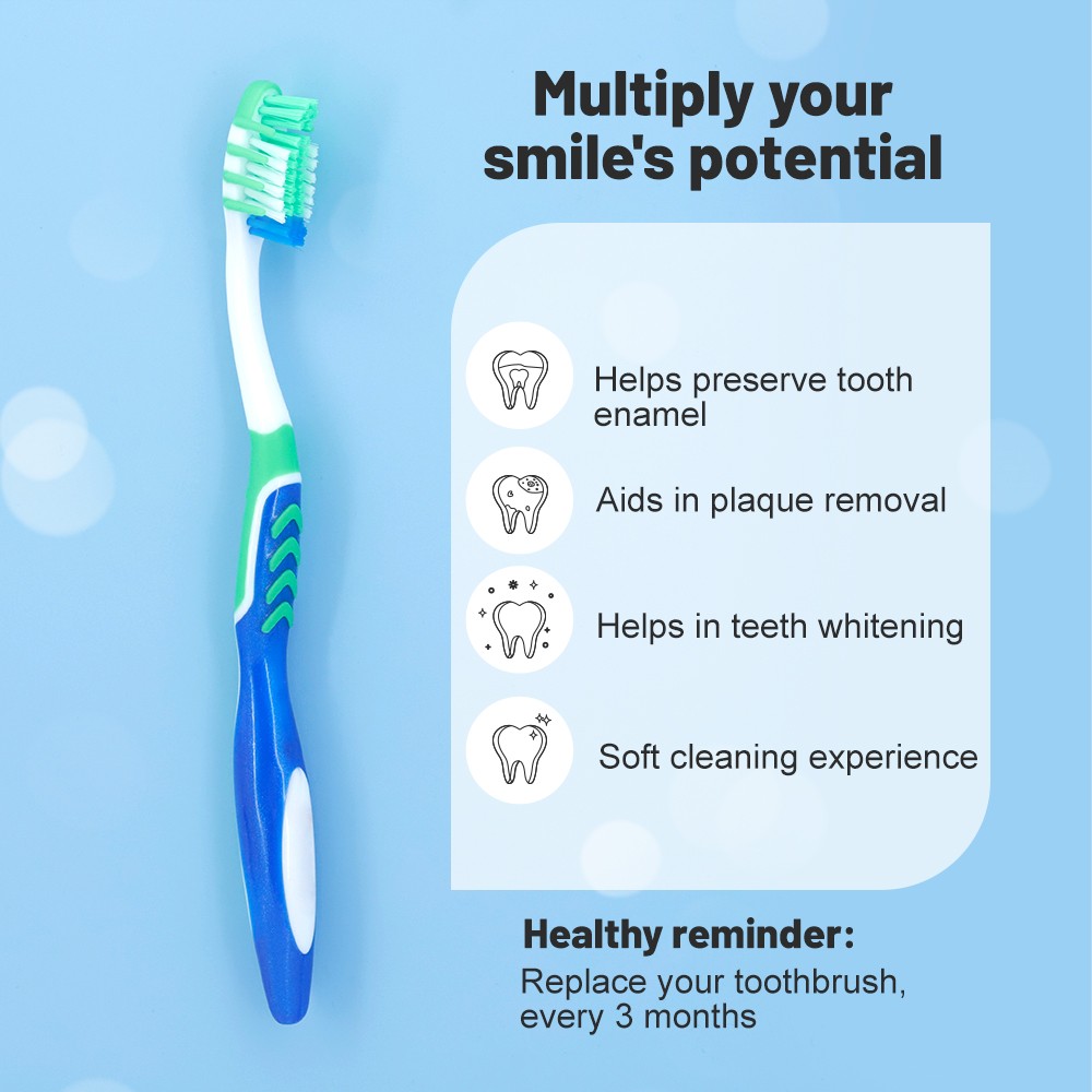 Soft Toothbrush for Adult Multi Color Toothbrush with Wide Space Handle Good