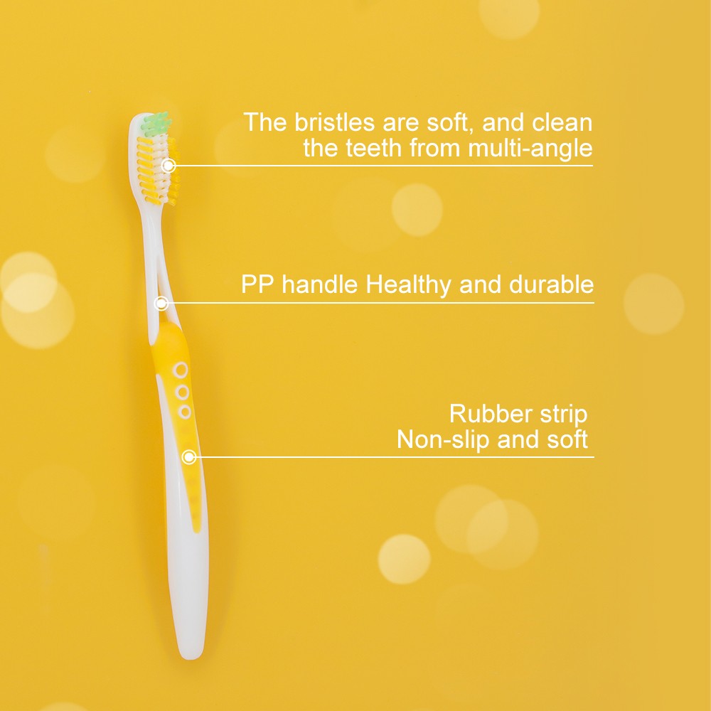 Factory Classic Soft Rubber Plastic 3 Color Adults Manual Toothbrush