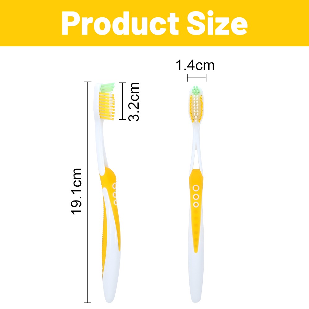 Factory Classic Soft Rubber Plastic 3 Color Adults Manual Toothbrush