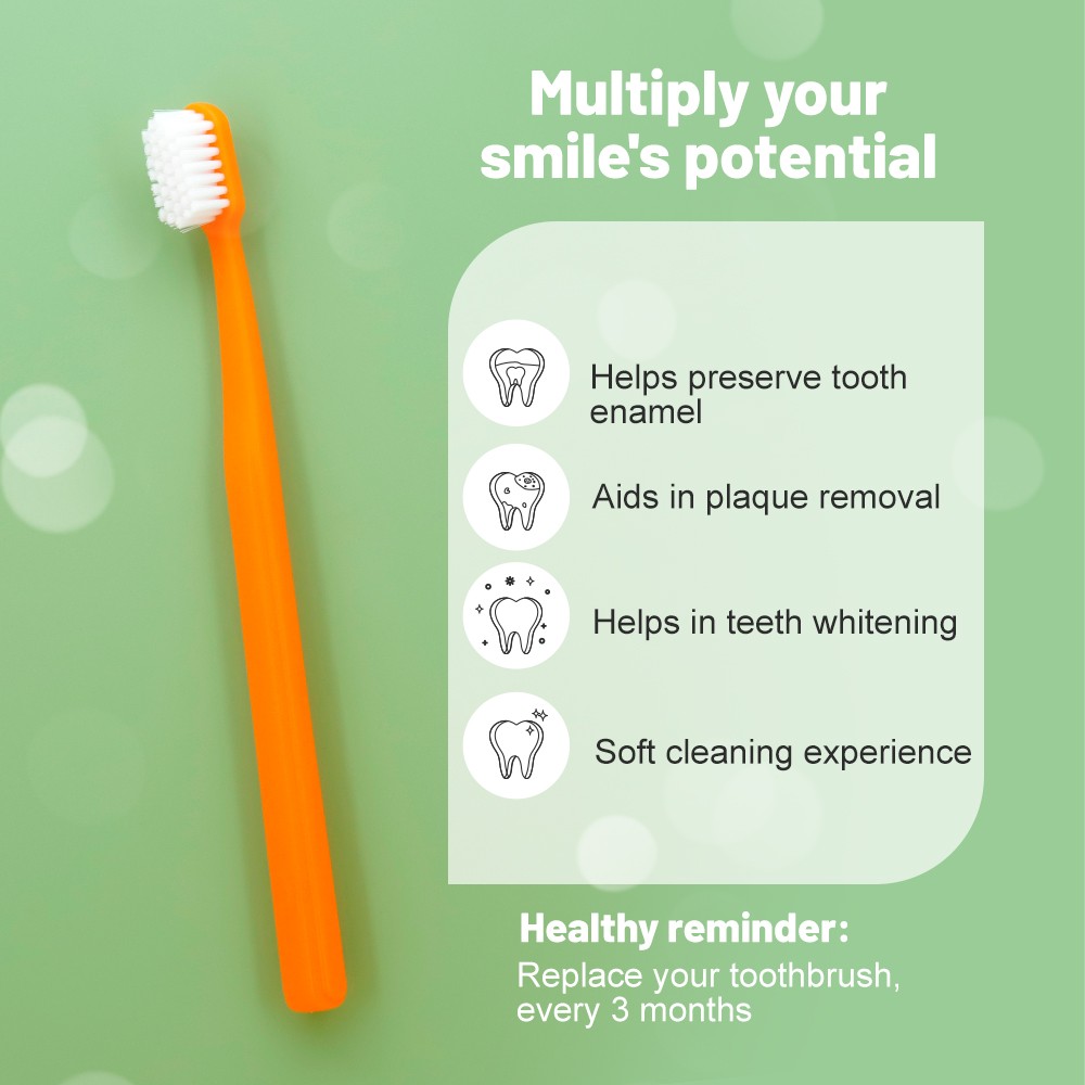 High Quality Soft Bristles Comfortable Handle Deep Cleaning Customized Logo Adult Toothbrush