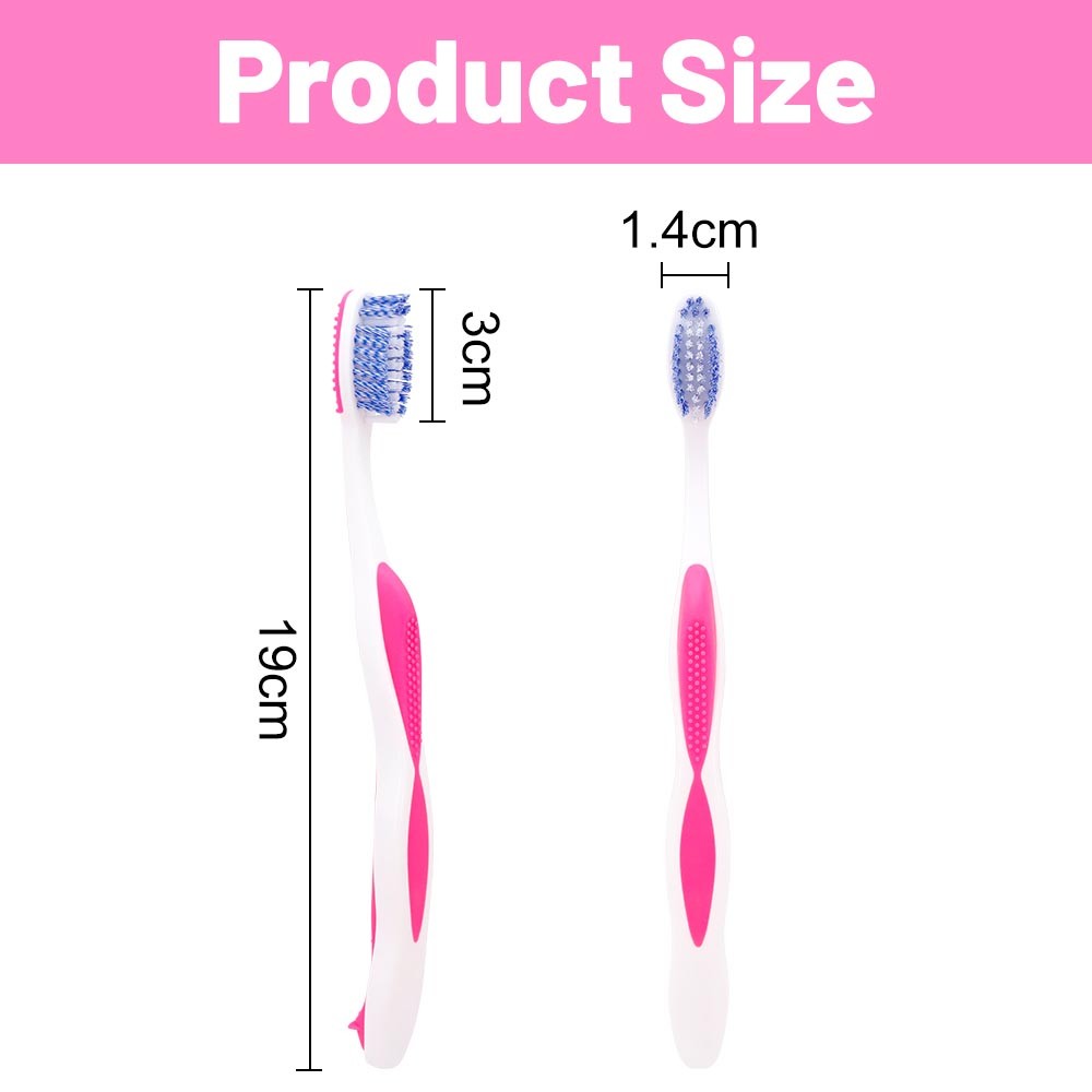 Custom Logo Soft Nylon Bristle and Rubber Handle Adult Toothbrush for Home Use