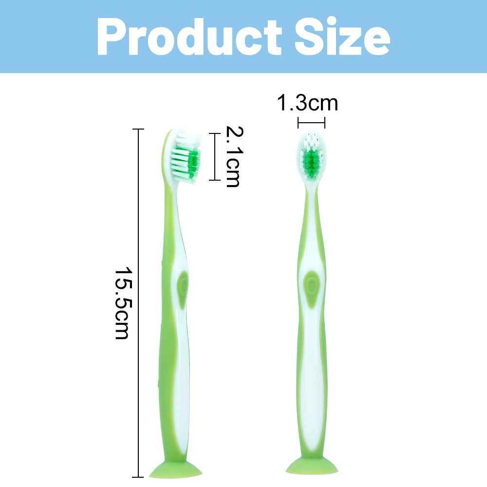 OEM Long Handle with Suction Cup Cartoon Soft Bristles Kids Toothbrush