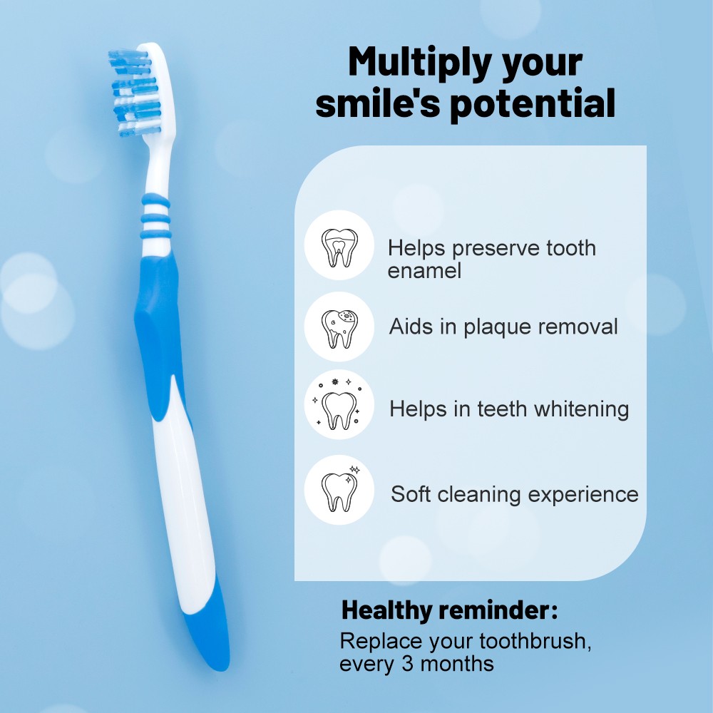 Customized Wholesale High Quality Adult Nylon Hard Bristle Plastic Manual Toothbrush