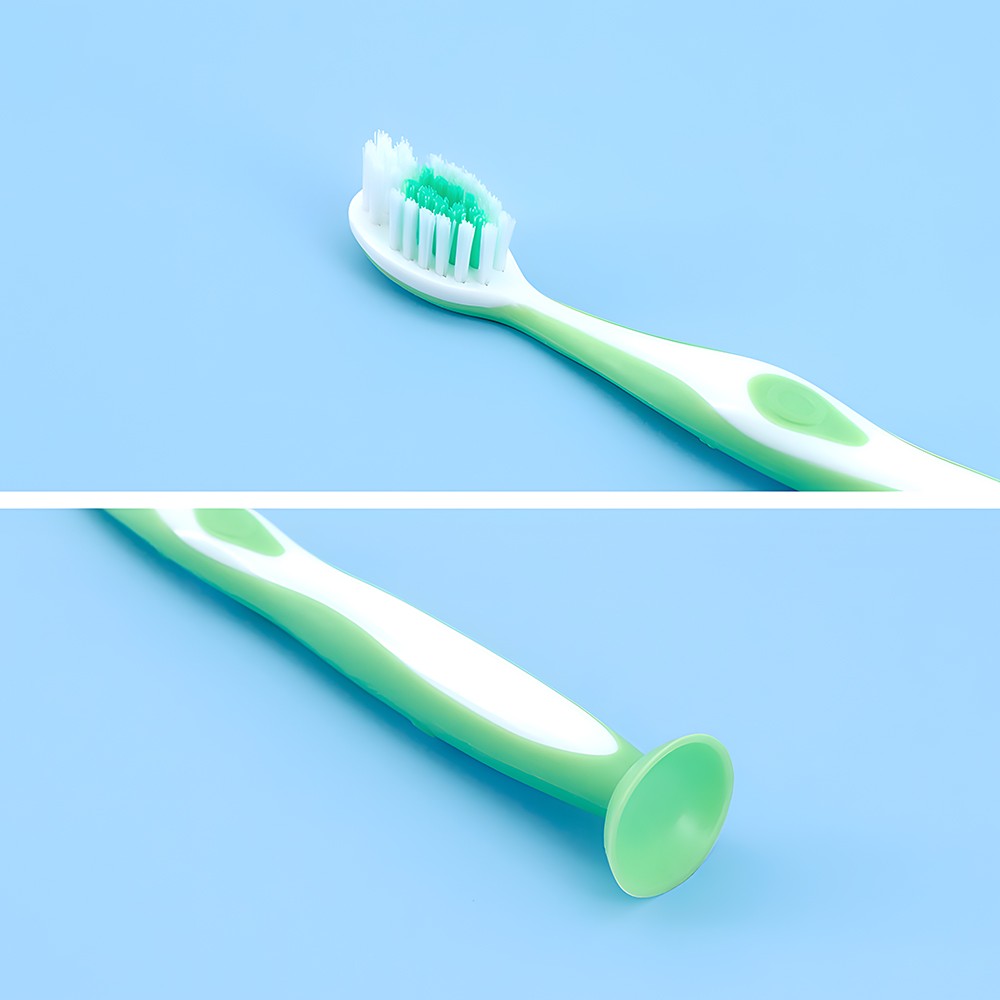 OEM Long Handle with Suction Cup Cartoon Soft Bristles Kids Toothbrush
