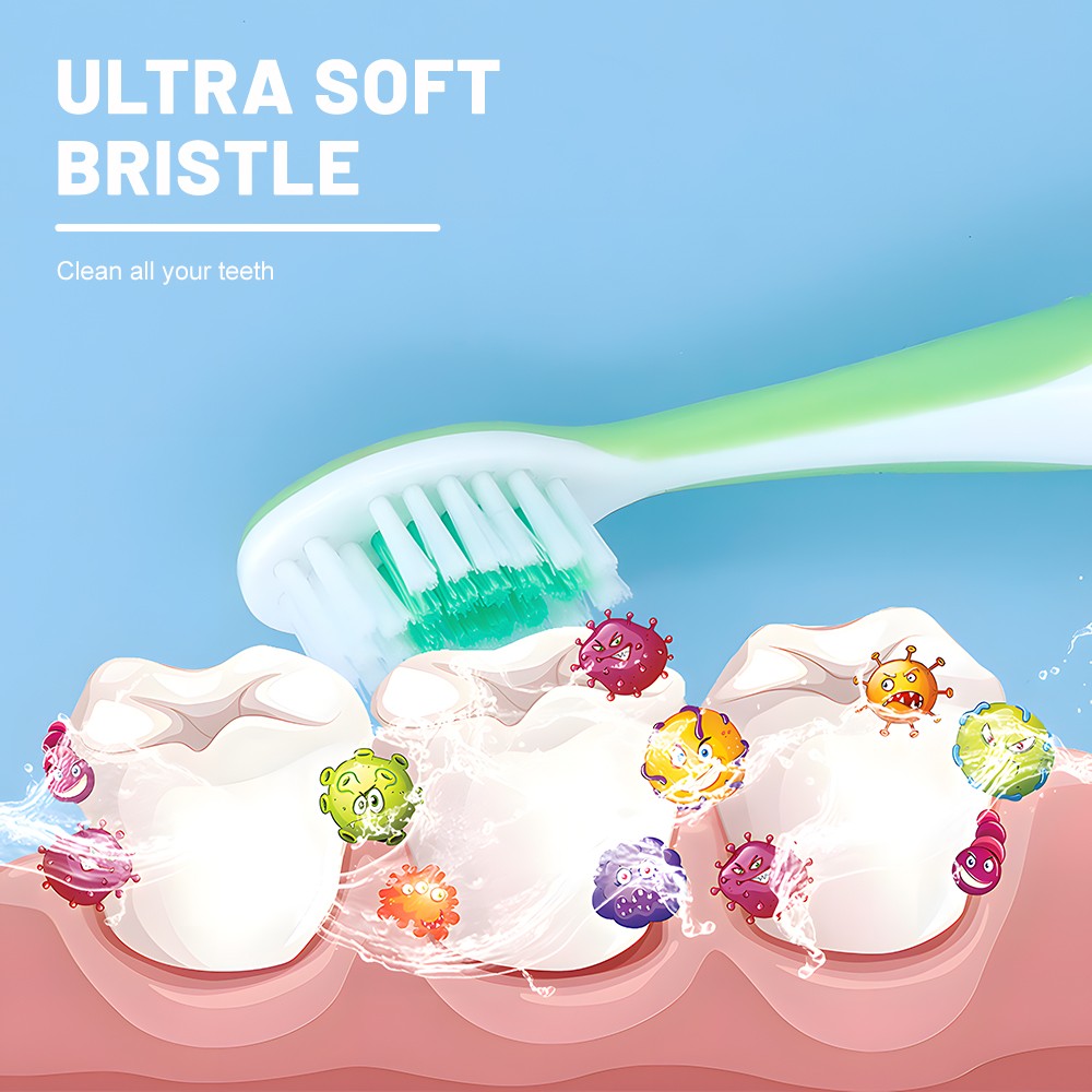 OEM Long Handle with Suction Cup Cartoon Soft Bristles Kids Toothbrush