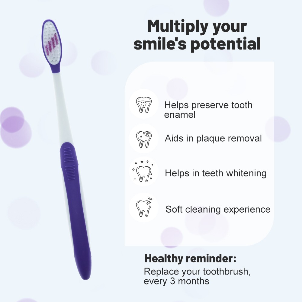 Micro Nano Super Soft Bristles Manual Plastic Toothbrush Custom Luxury Individually Wrapped