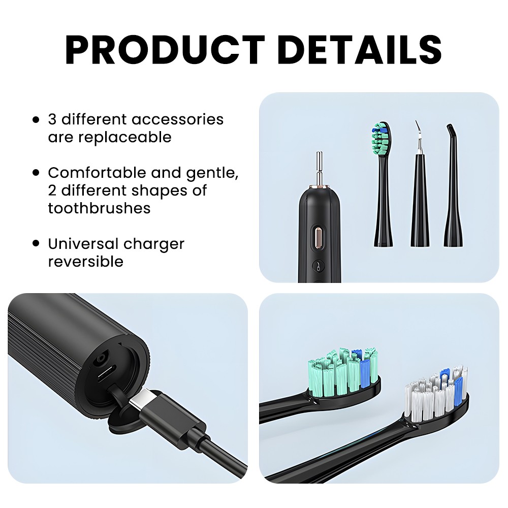 3 in 1 Teeth Whitening Kit Dental Oral Irrigator Teeth Cleaner Ultrasonic Electric Toothbrush with Water Flosser