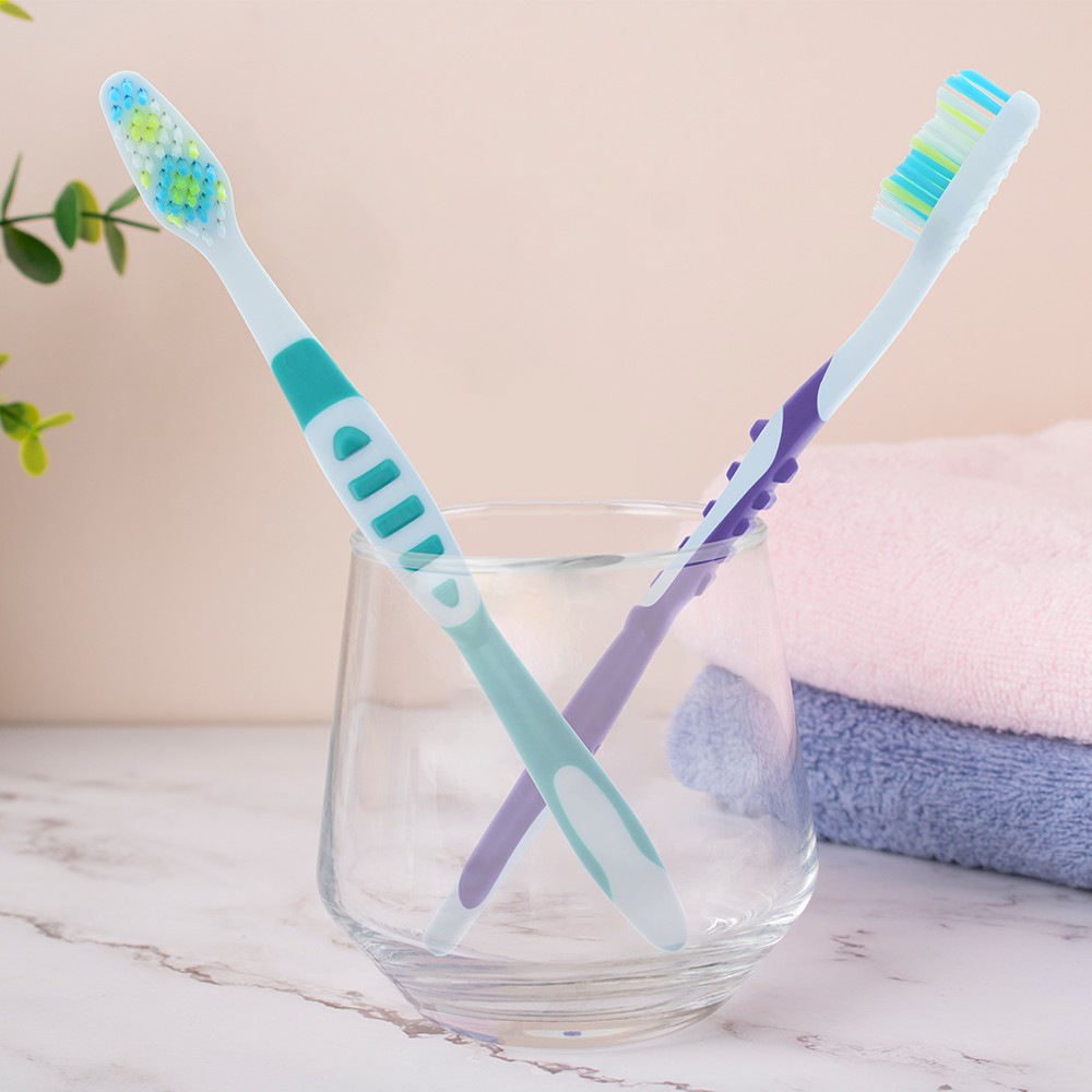 Adult Soft Bristles Plastic+ Rubber Toothbrush for Home Use