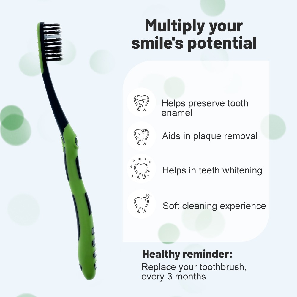 Charcoal Soft Toothbrush with Carbon Nano Bristles