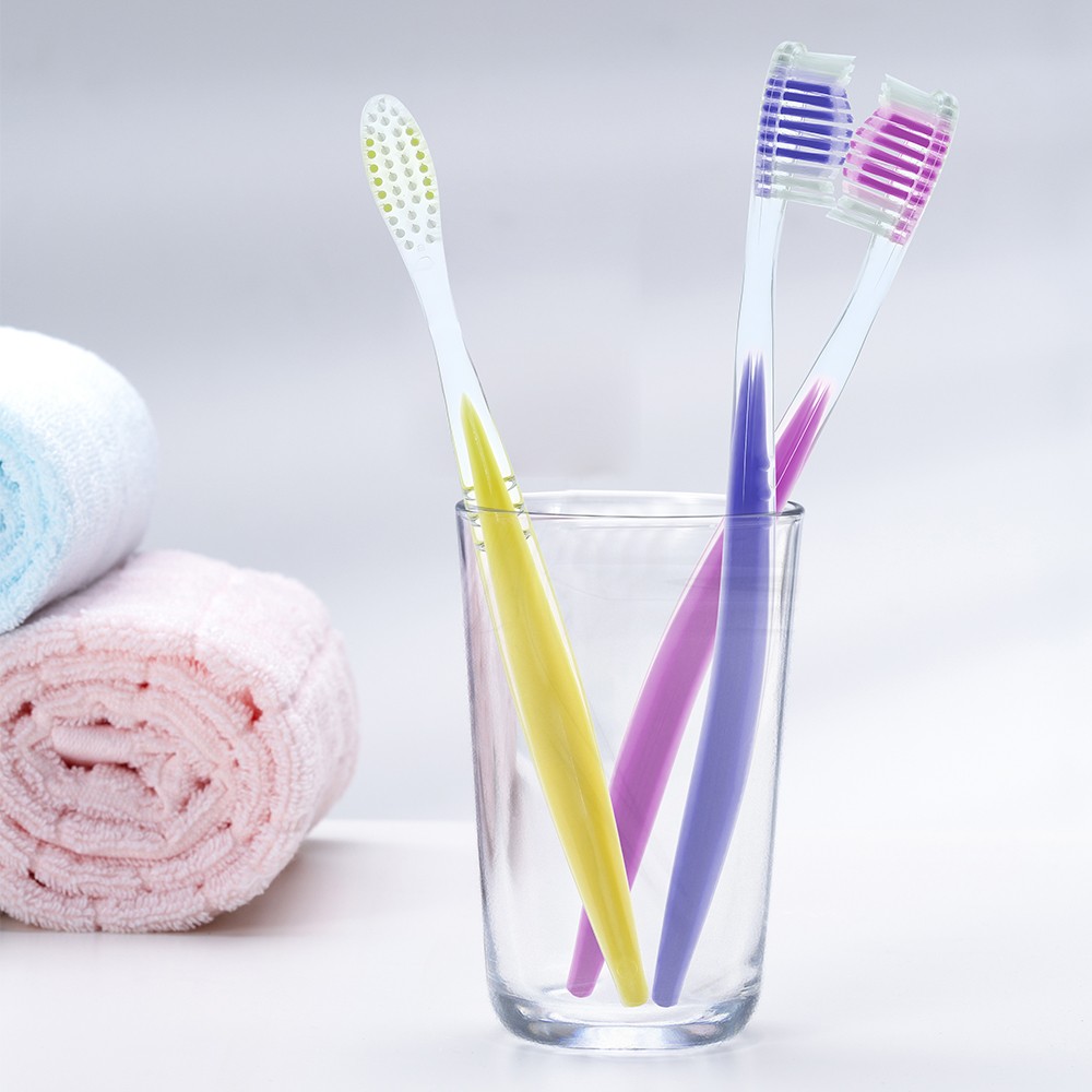 High Quality Crystal Transparent Handle Toothbrush Custom Logo Oral Care Manual Adult Toothbrush