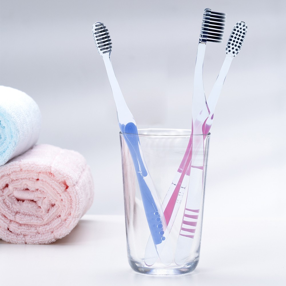 OEM Charcoal Bristles Simple Flat Biodegradable Handle Personalized Toothbrush
