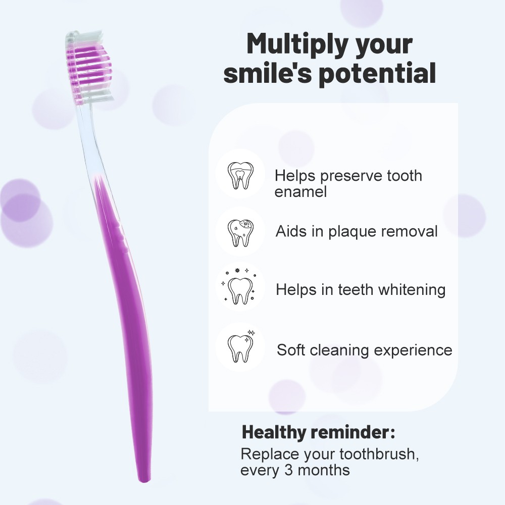 High Quality Crystal Transparent Handle Toothbrush Custom Logo Oral Care Manual Adult Toothbrush