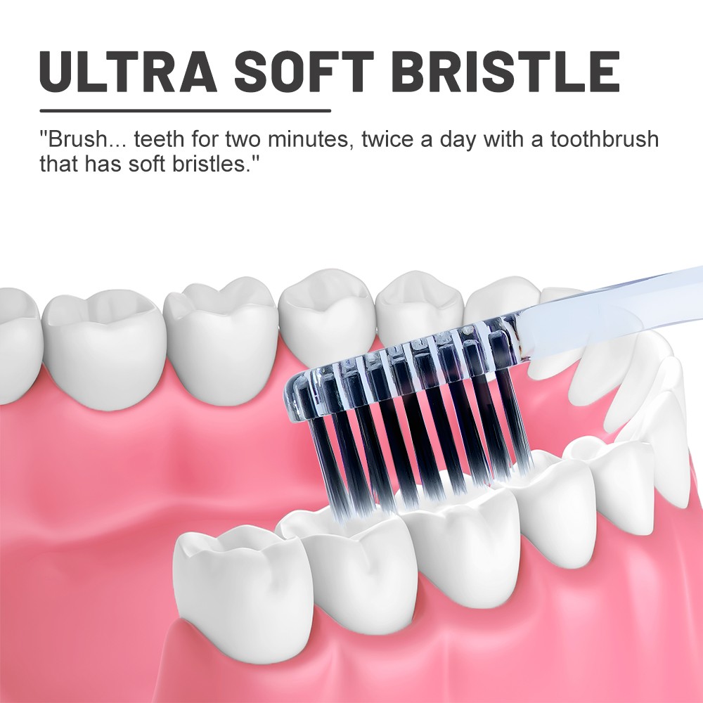 OEM Charcoal Bristles Simple Flat Biodegradable Handle Personalized Toothbrush