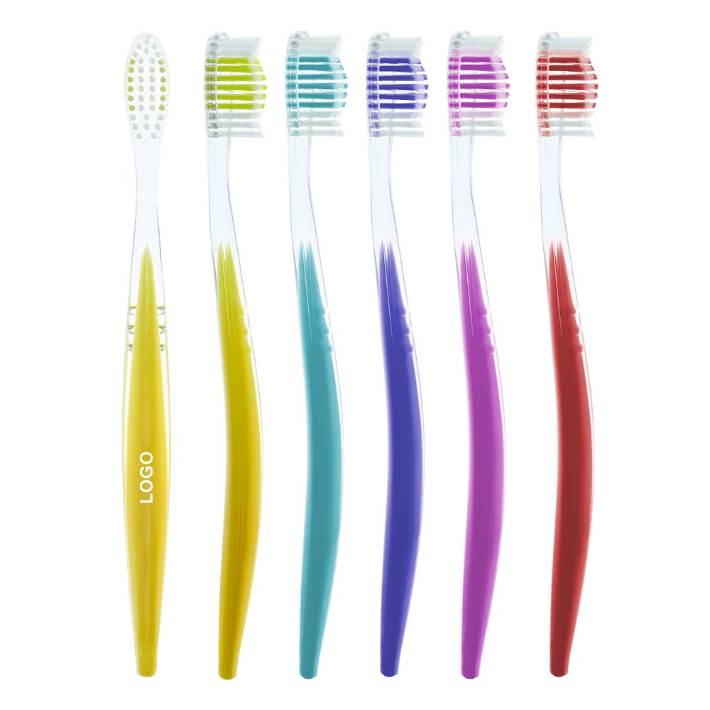 High Quality Crystal Transparent Handle Toothbrush Custom Logo Oral Care Manual Adult Toothbrush