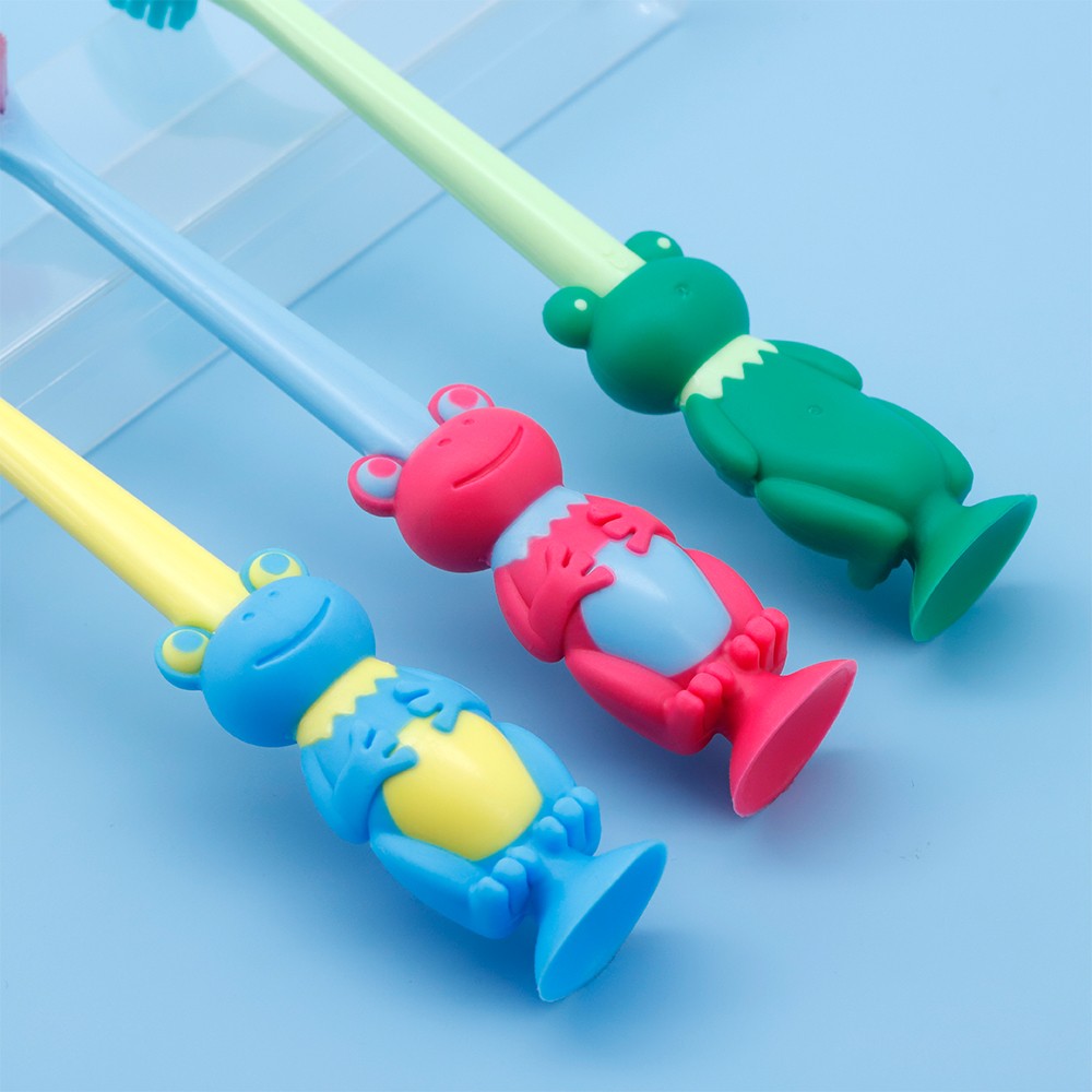High Quality Household Soft Bristles Plastic Toothbrush Cartoon Frog Handle Kids Toothbrush