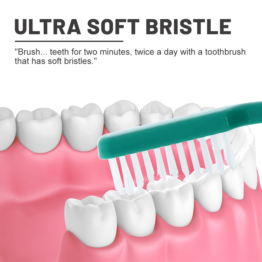 Recycled Plastic Handle Adult Toothbrush Medium Bristles for Effective Plaque Removal