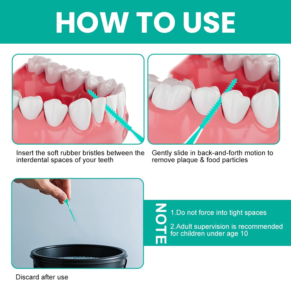Customized Logo Disposable Dental Cleaning Interdental Brush Toothpick