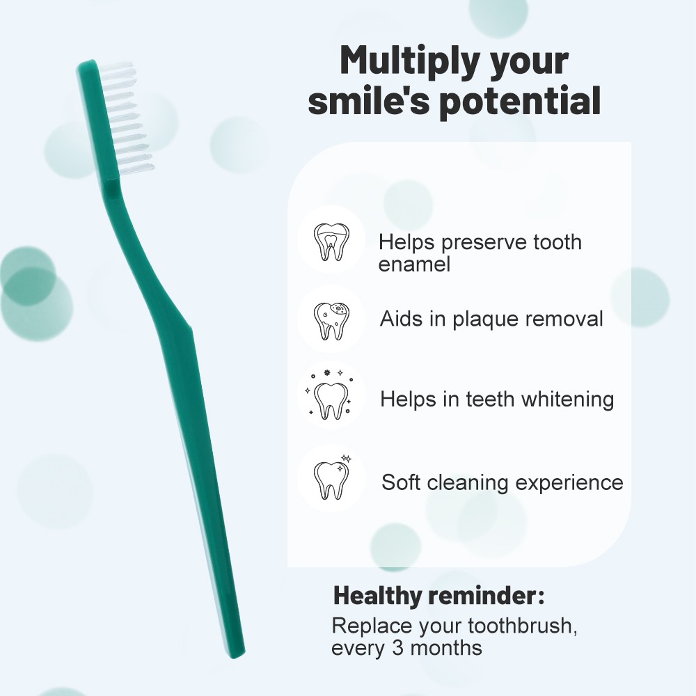 Recycled Plastic Handle Adult Toothbrush Medium Bristles for Effective Plaque Removal