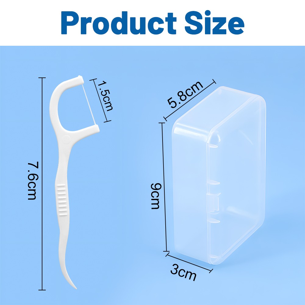 Recycled Plastic Dental Flossers - Eco-Conscious Oral Hygiene Floss Picks Kit (50-Pack)