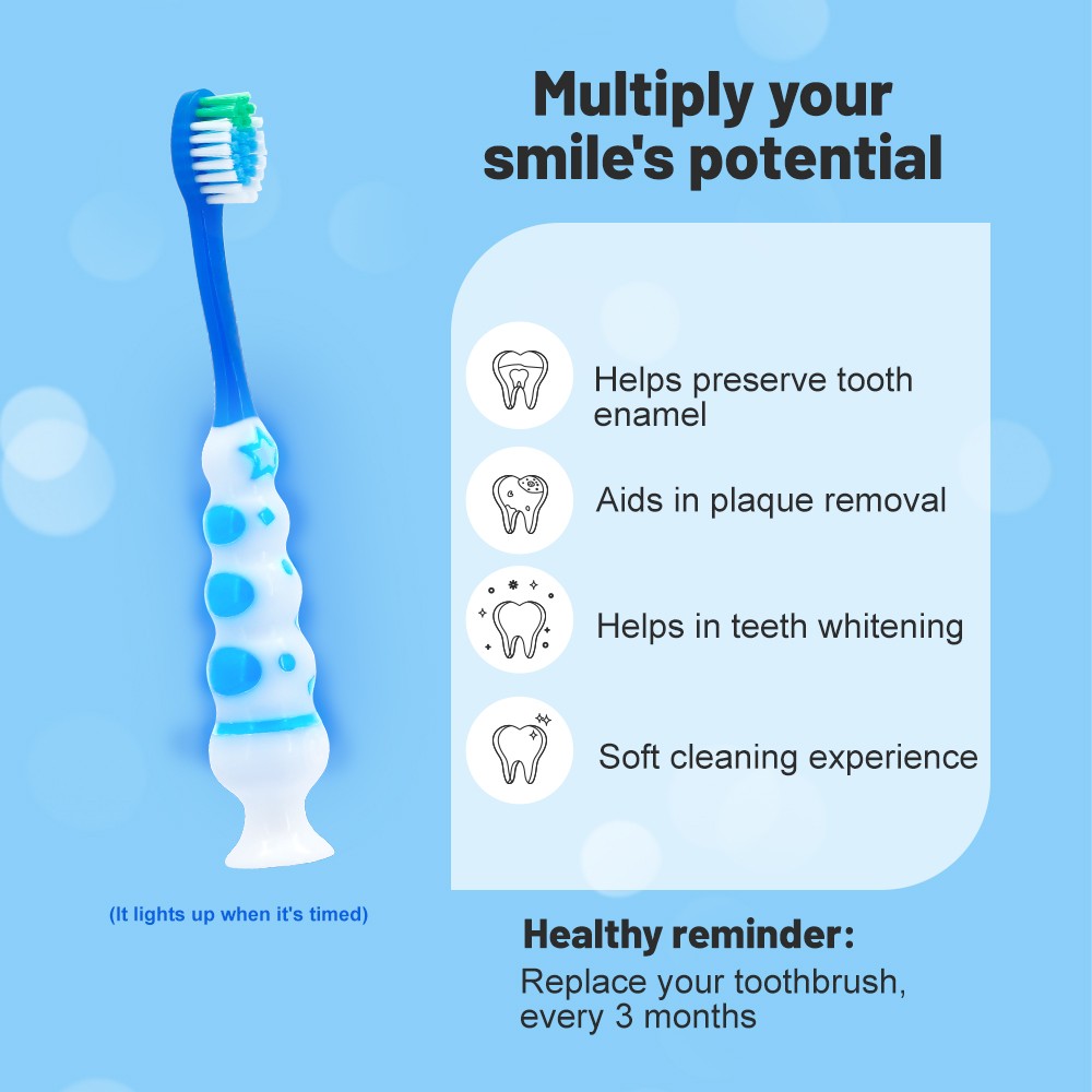 Children's Flash LED Toothbrush Suitable Cleaning Children's Teeth Ultra Soft Bristles