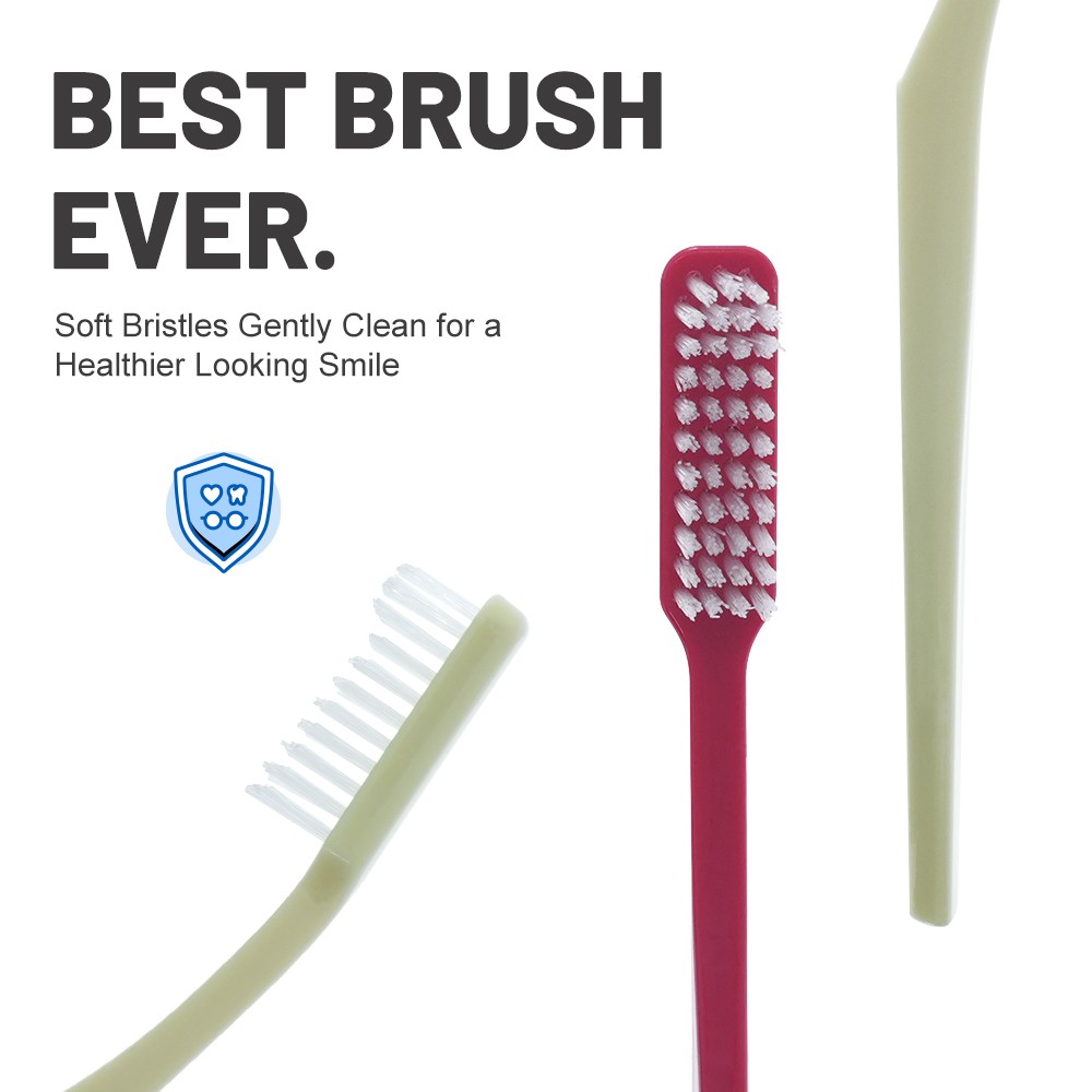 Recycled Plastic Handle Adult Toothbrush Medium Bristles for Effective Plaque Removal