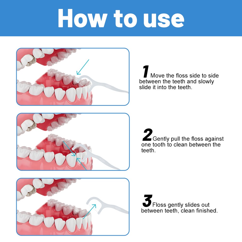Refreshing Mint Dental Flossers Portable Teeth Cleaning Sticks for Fresh Breath Floss Picks