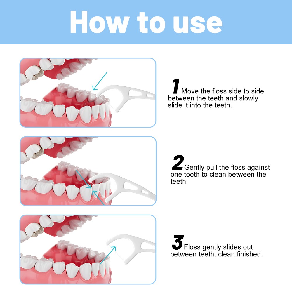 Disposable Bamboo Dental Floss Picks - Hygienic Teeth Cleaning for Travel & Office