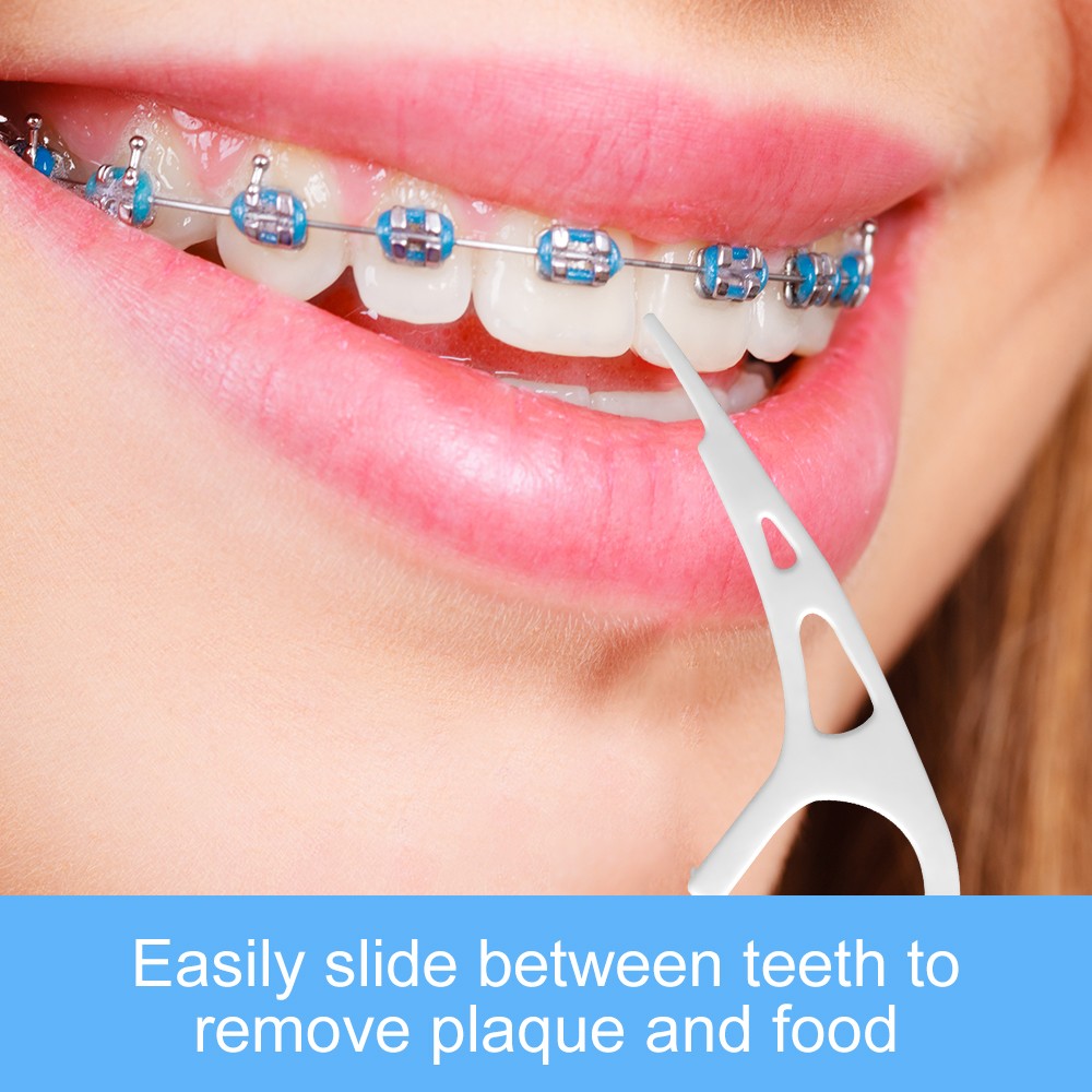 Disposable Bamboo Dental Floss Picks - Hygienic Teeth Cleaning for Travel & Office