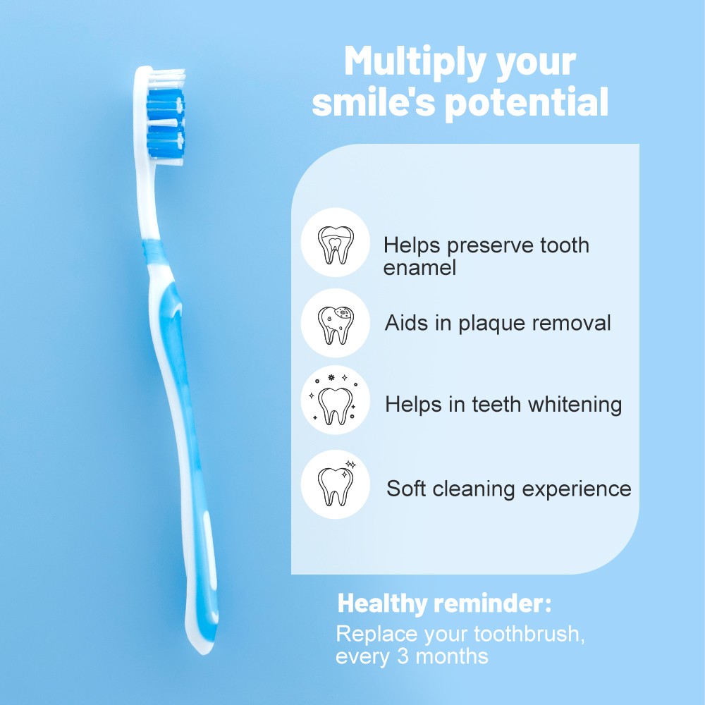 Dentists Recommend Adult Gingival Massage Toothbrush Super Dense Soft Bristle Manual Toothbrush