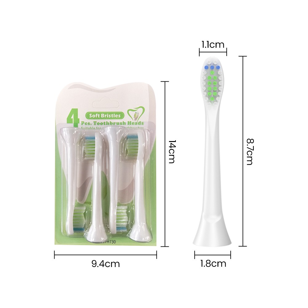 Fit Phi Lips Premium Plaque Control Toothbrush Head 4 Count