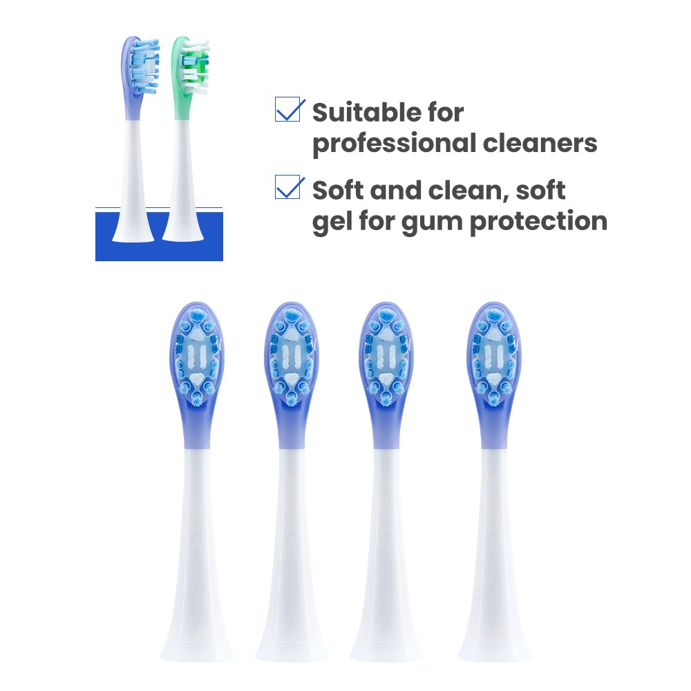 Advanced DuPont Bristles Generic Sonic Replacement Toothbrush Heads for Better Reach to Remove Plaque