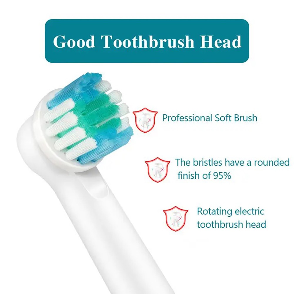 Total Power Replacement Brush Heads, 4 Count (Fits Most Oral-B Electric Toothbrushes)