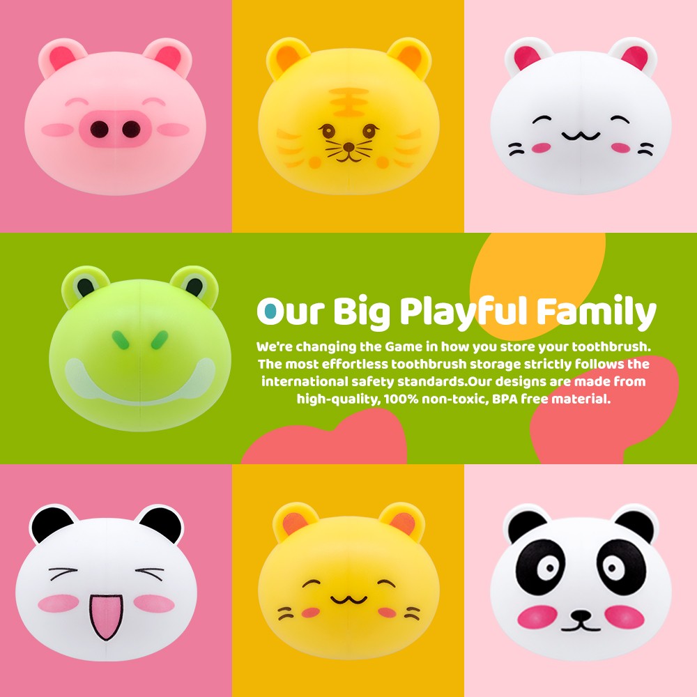 Animals Design Plastic Toothbrush Head Cover Cap Tooth Brush Protectors Cap for Home Outdoor Toothbrush Usage