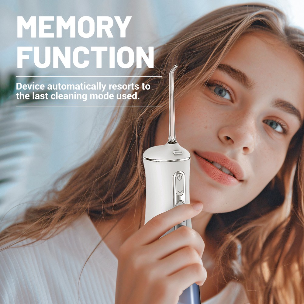 300ml Dental Water Flosser 4 Nozzles 4 Modes Rechargeable Oral Irrigator