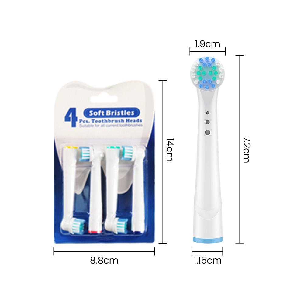 Total Power Replacement Brush Heads, 4 Count (Fits Most Oral-B Electric Toothbrushes)