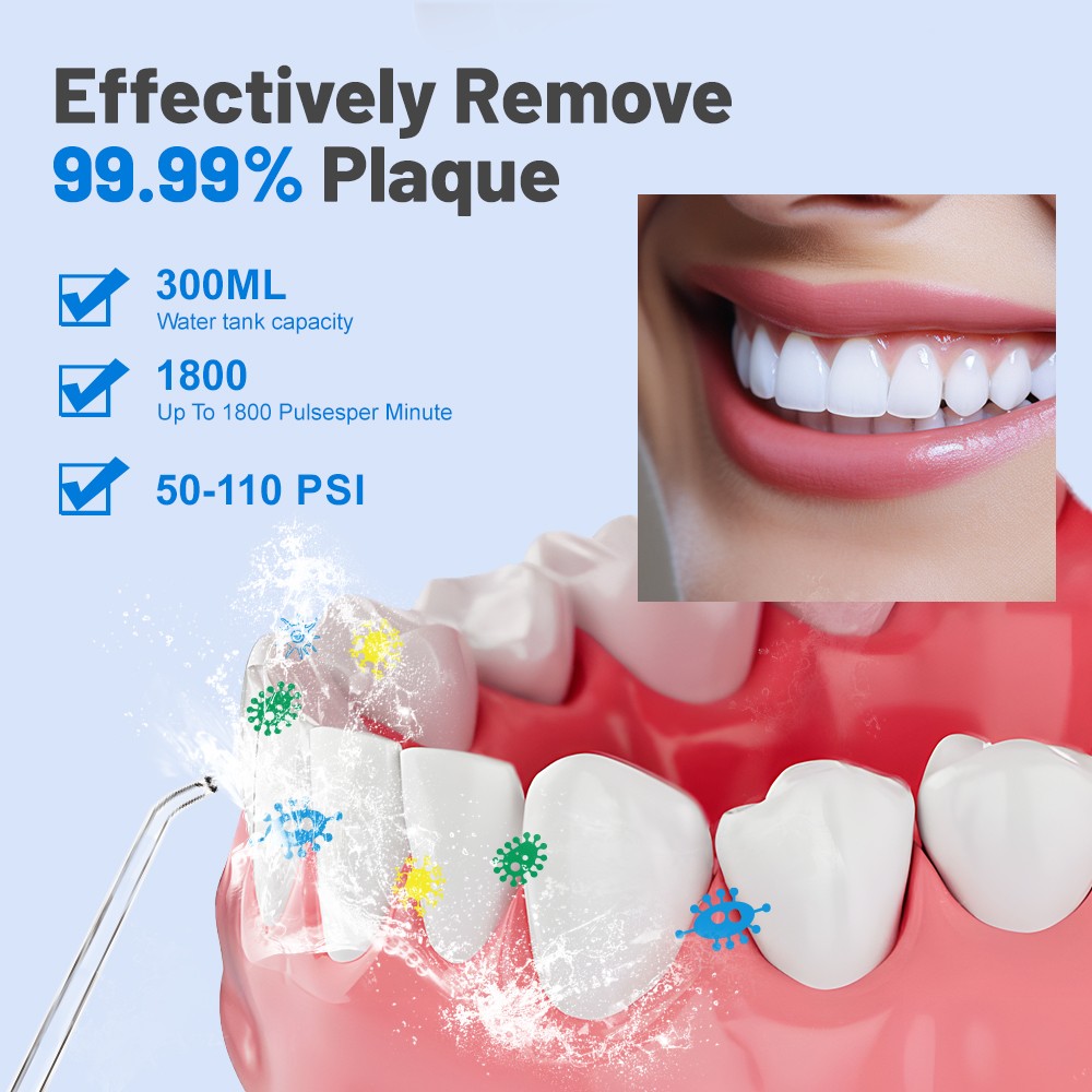 Portable Cordless Rechargeable Water Dental Flosser Waterproof Electric Oral Care Irrigator for Home and Travel