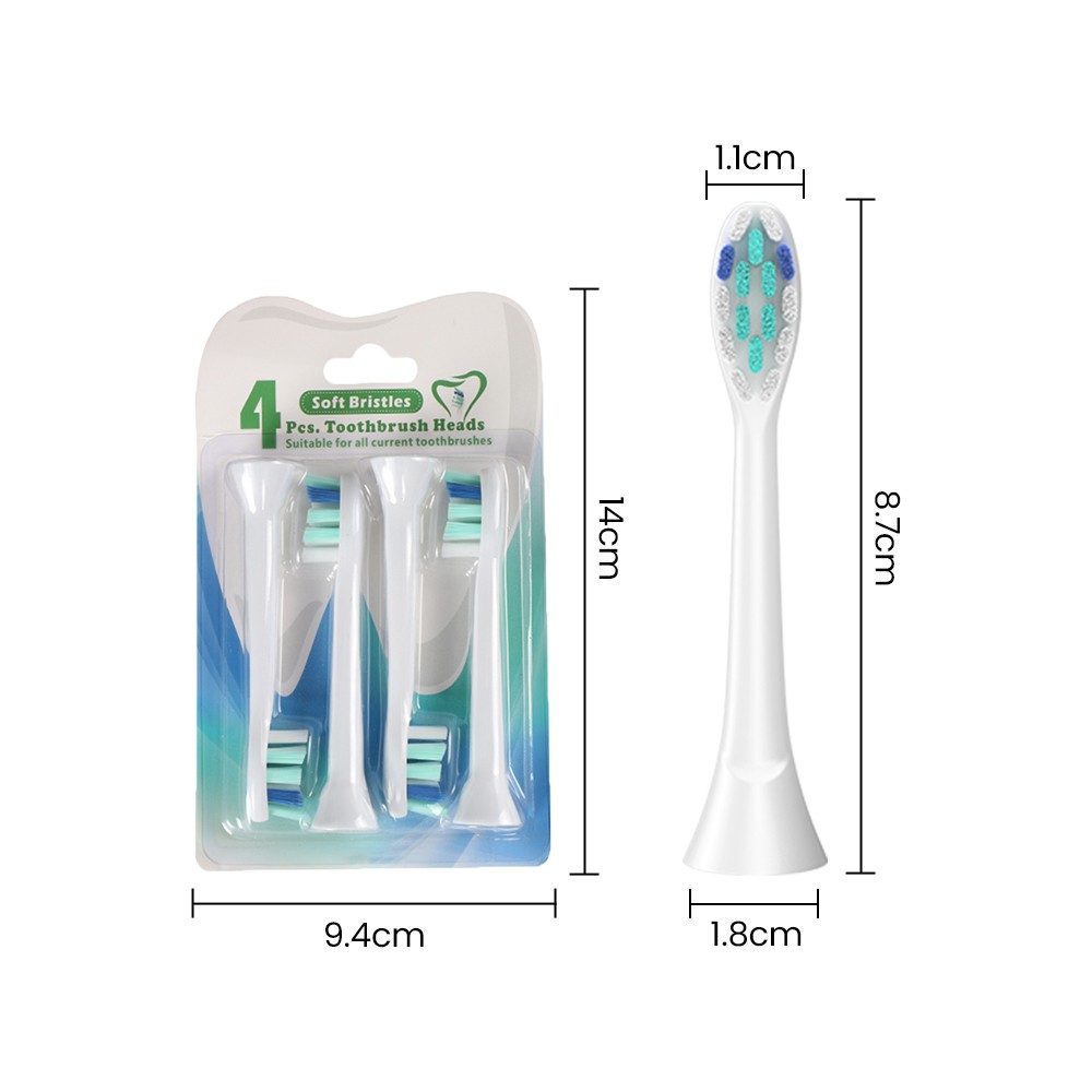 4X Sonic Replacement Toothbrush Brush Heads Fit for Phi Lips Sonicare Fits
