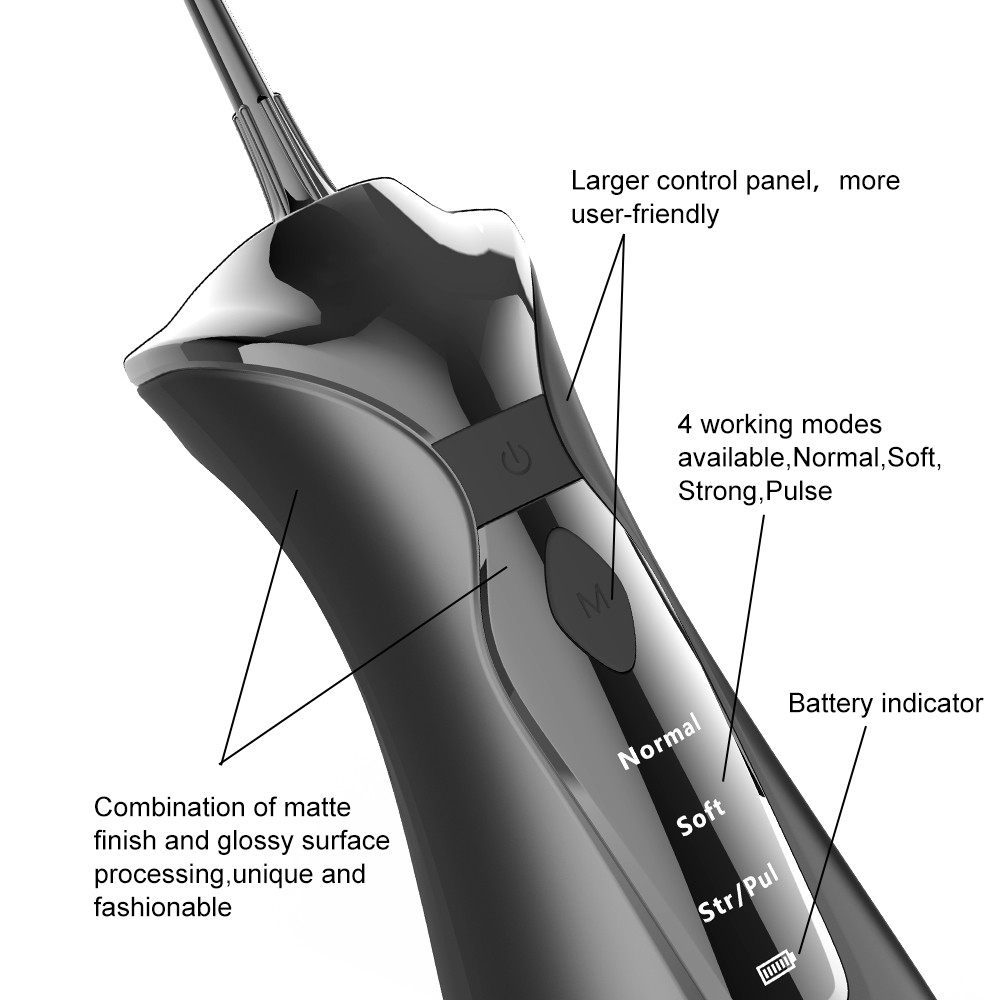 Waterproof Ipx7 Rechargeable Dental Jet Cordless Electric Oral Irrigator Teeth Cleaning Water Flosser